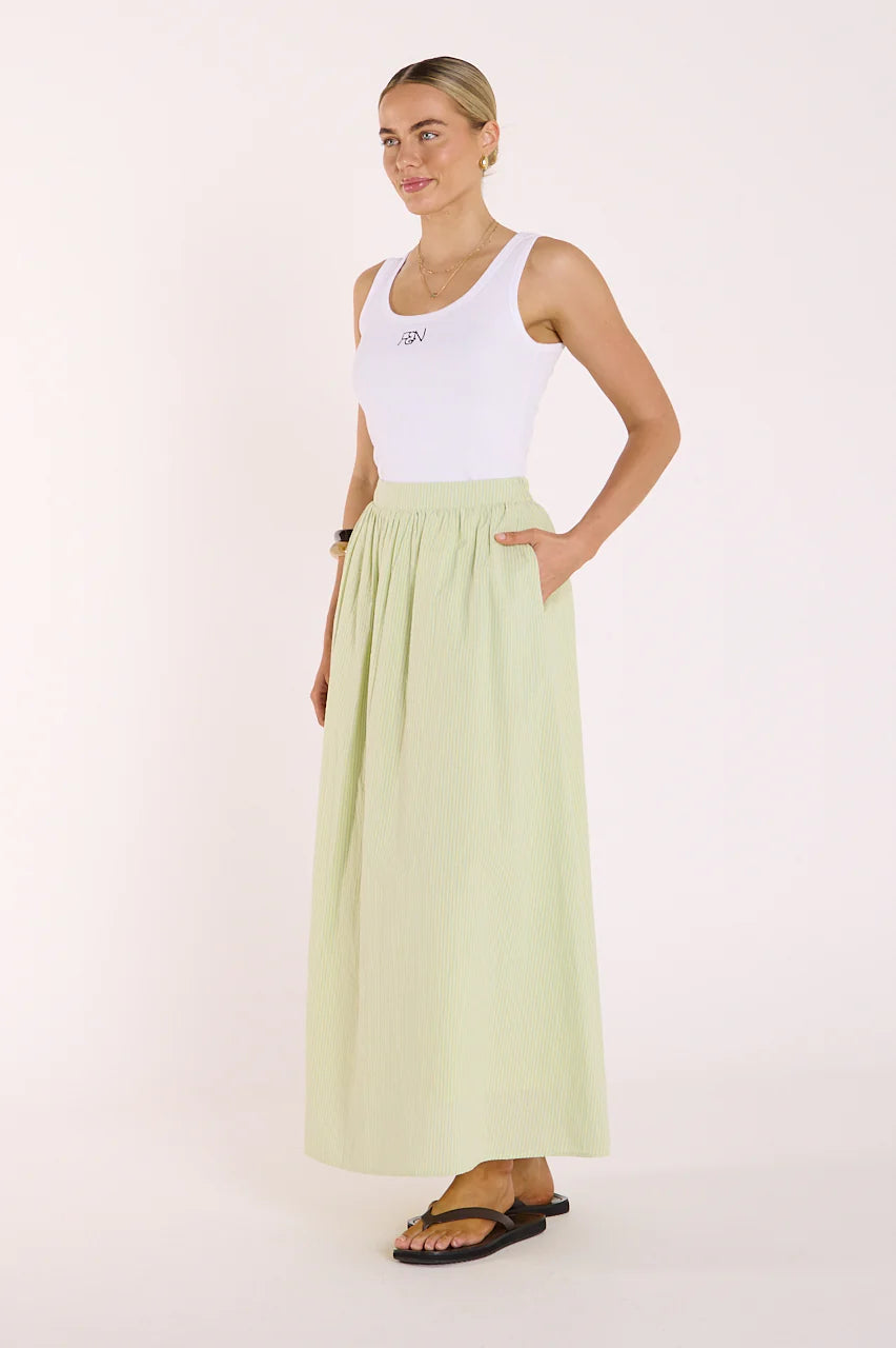 Naomi Skirt - Green Stripe