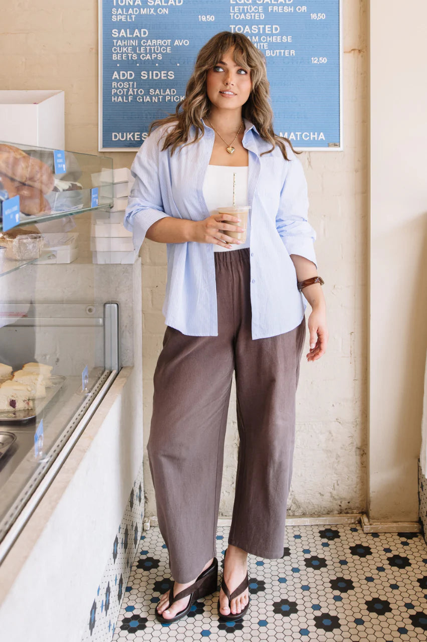 Eleanor Barrel Pant - Chocolate