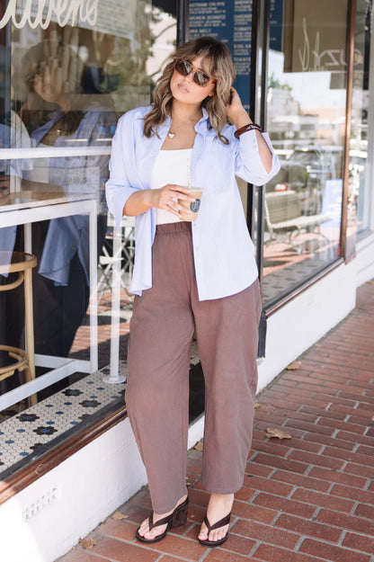 Eleanor Barrel Pant - Chocolate