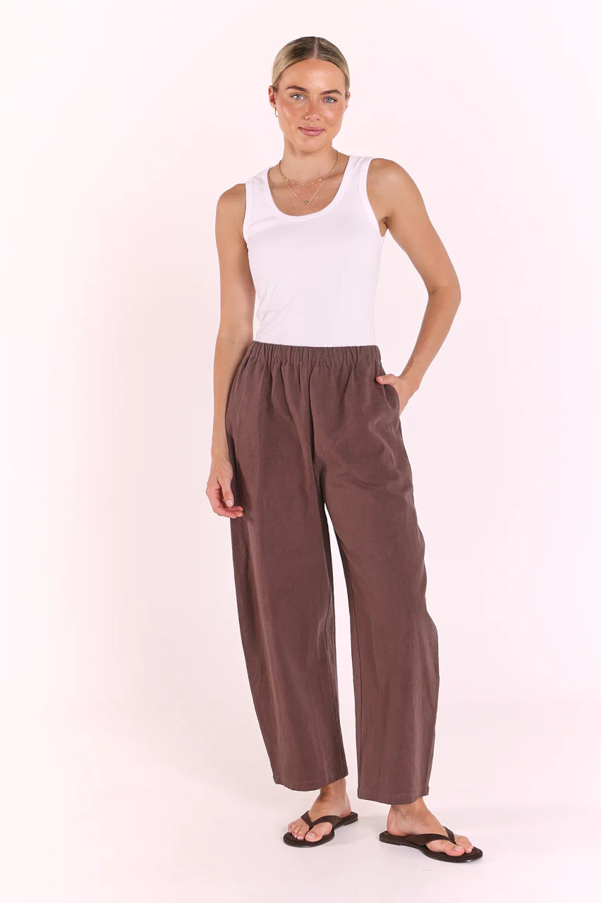 Eleanor Barrel Pant - Chocolate