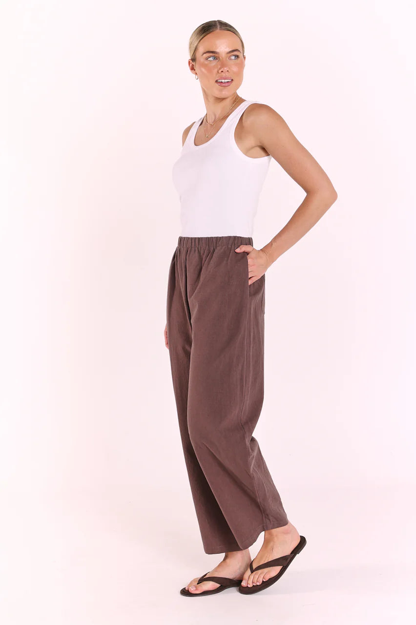 Eleanor Barrel Pant - Chocolate