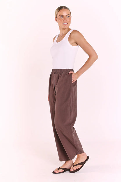 Eleanor Barrel Pant - Chocolate