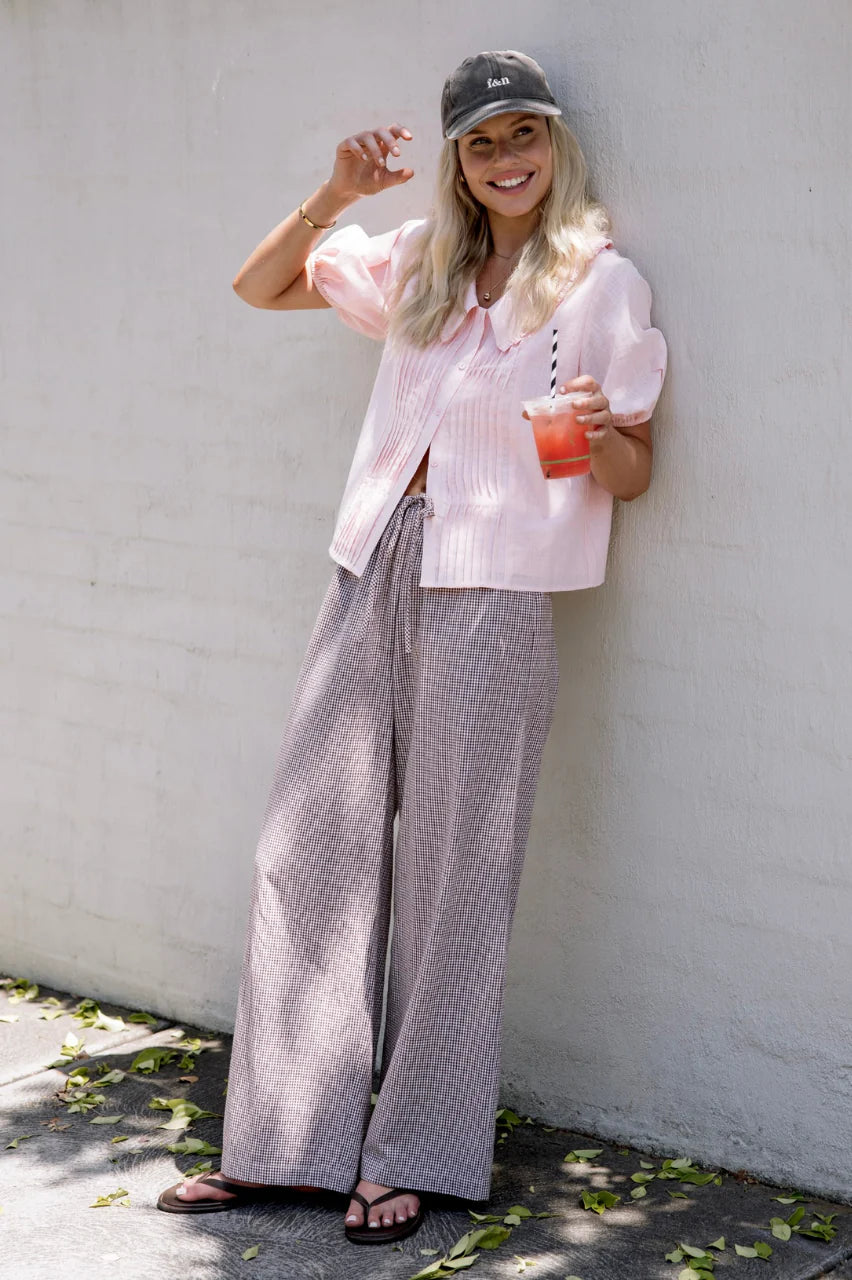 Lottie Pant - Chocolate Gingham
