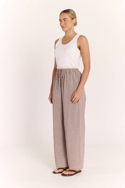 Lottie Pant - Chocolate Gingham