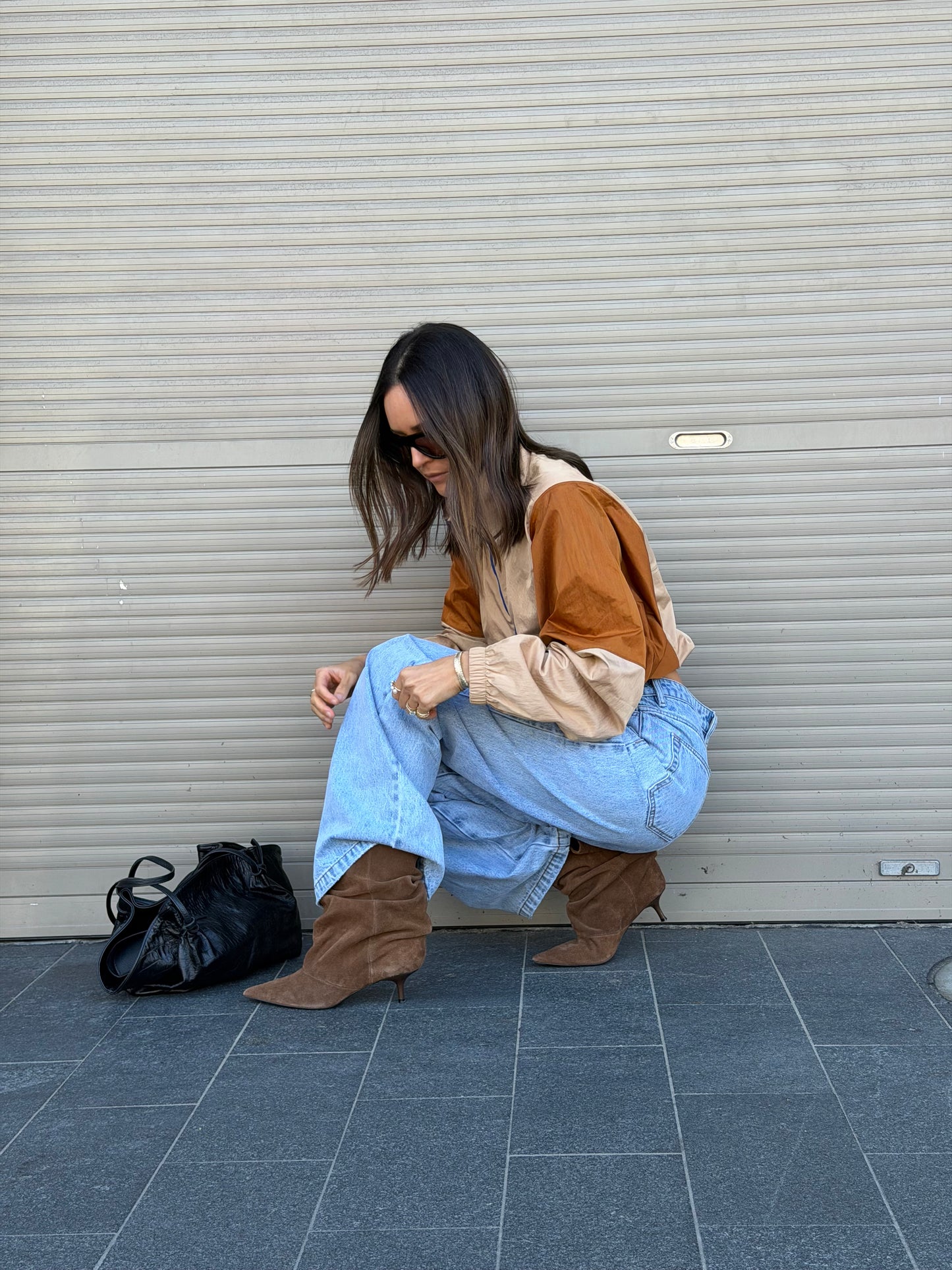 Courtside Anorak - Tan/Rust
