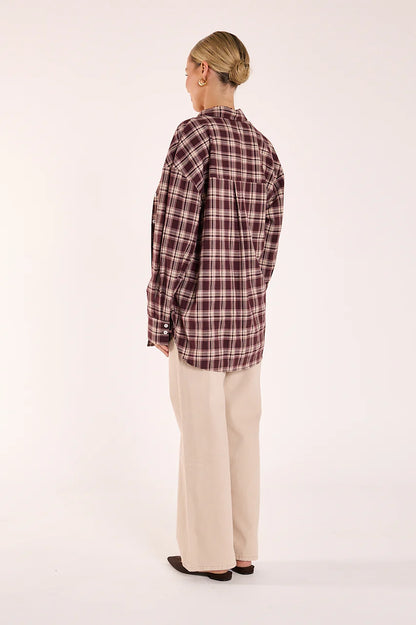 Luca Shirt - Plum Beige Check