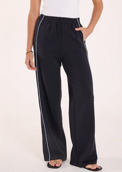 Noah Wide Pant -Navy Powder Blue Piping