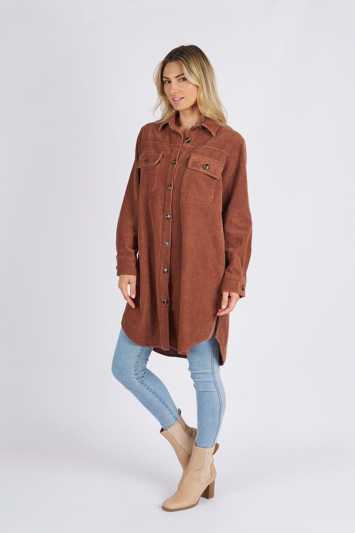 DeLuca cord shacket - brown