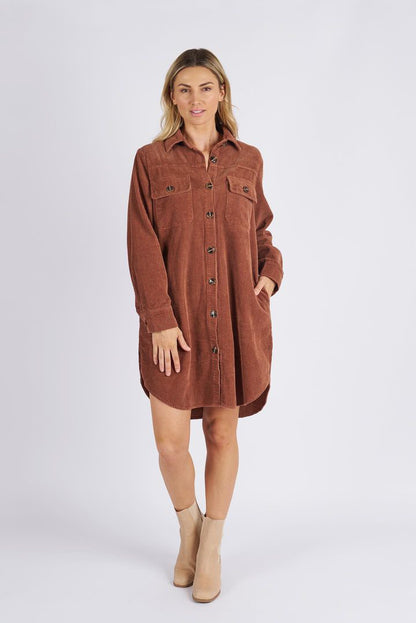 DeLuca cord shacket - brown