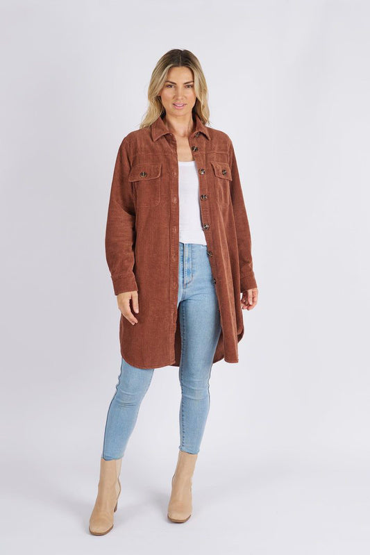 DeLuca cord shacket - brown