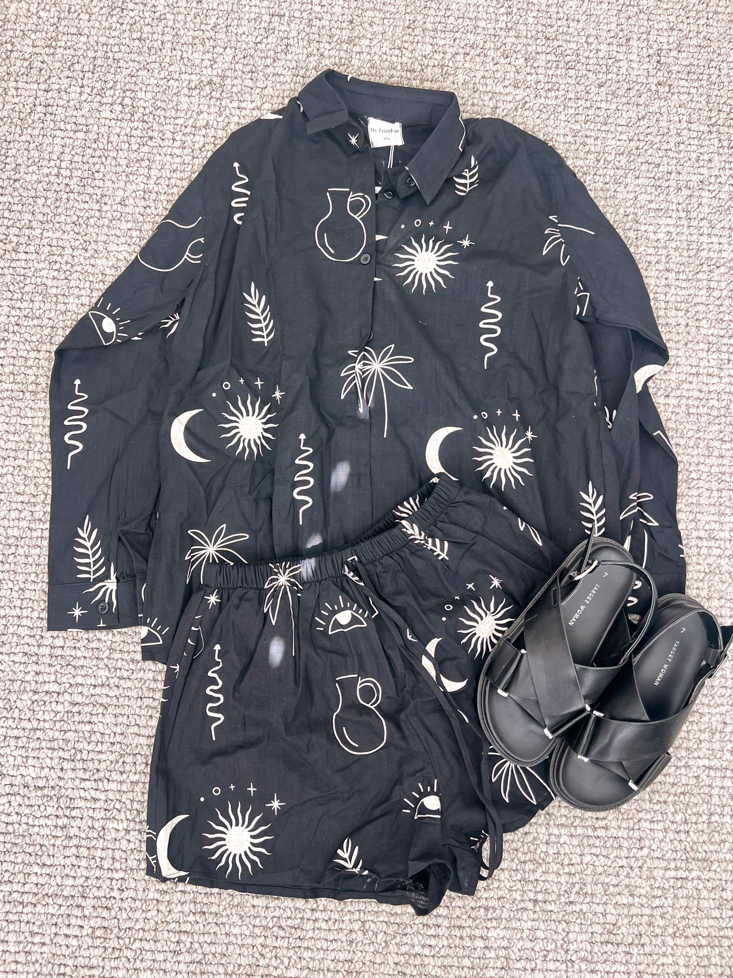 Sun Vase Long-Sleeve Button-up and Shorts Set