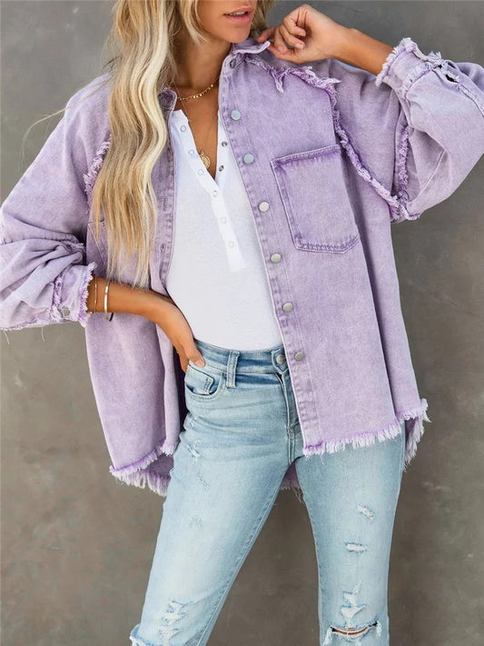 TRIXIE Denim Shirt Jacket - Lilac