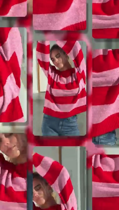 Brady bunch stripe knit