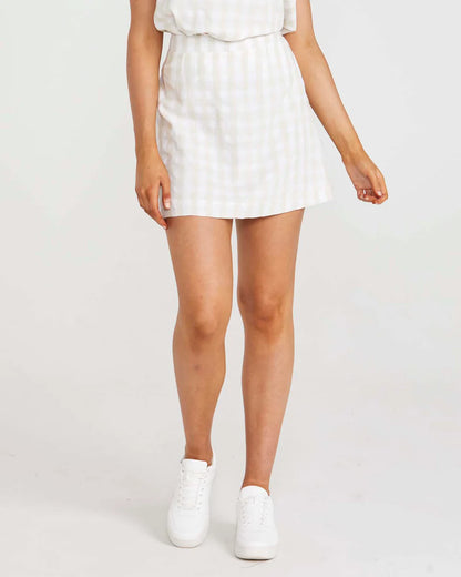 Alina Mini Skirt - Natural Check