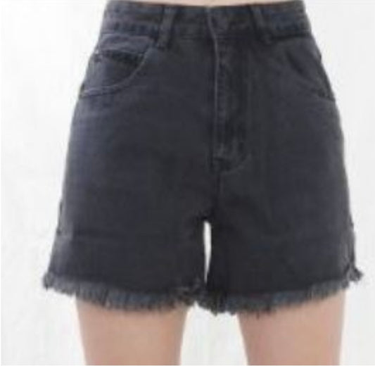 Knox black denim short