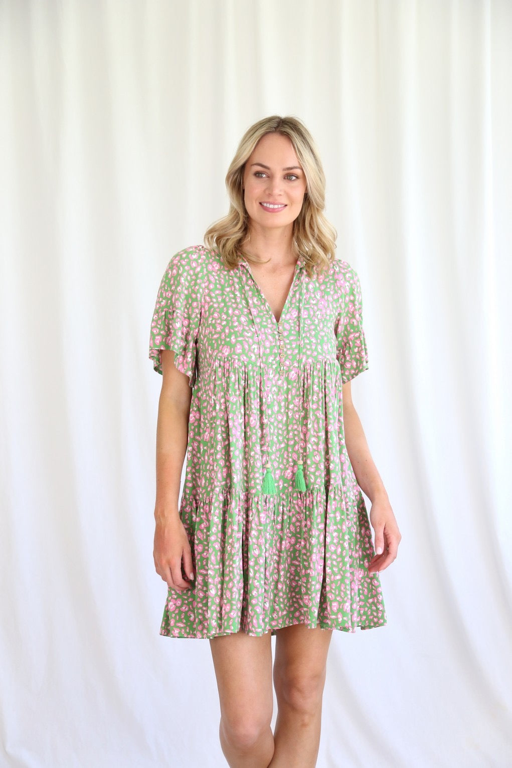 Talia Mini Dress -Leopard Print