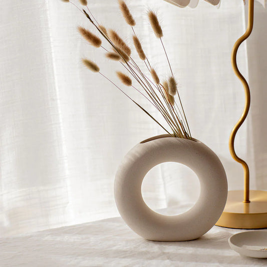 Josette Halo Vase - Matte Cream